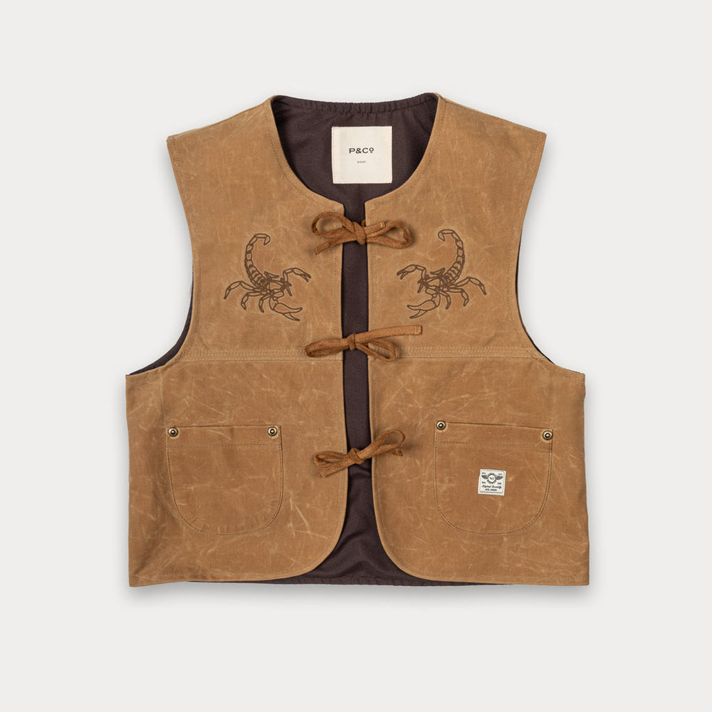 Tan Scorpio Nomad Waxed Vest | Women's Jackets & Outerwear ‐ P&Co