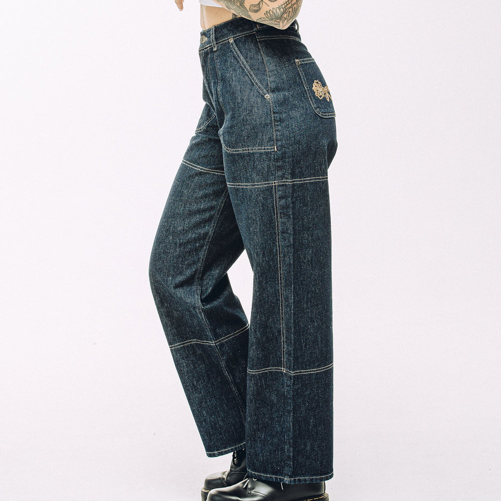 Indigo Denim Rosa Jean | Women's High-waisted Pants ‐ P&Co - A