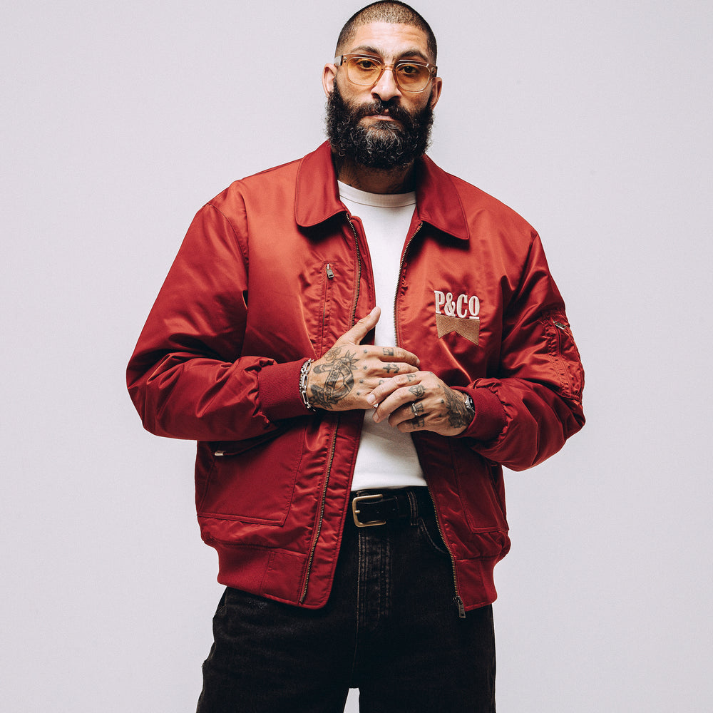 Red Bronco Bomber Jacket | Men's Outerwear ‐ P&Co - A Mindset For