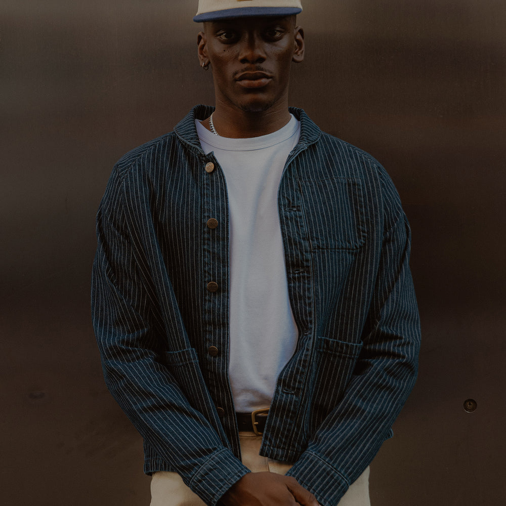 Blue Hickory Stripe Vyse Chore Jacket | Men's Outerwear, Layering