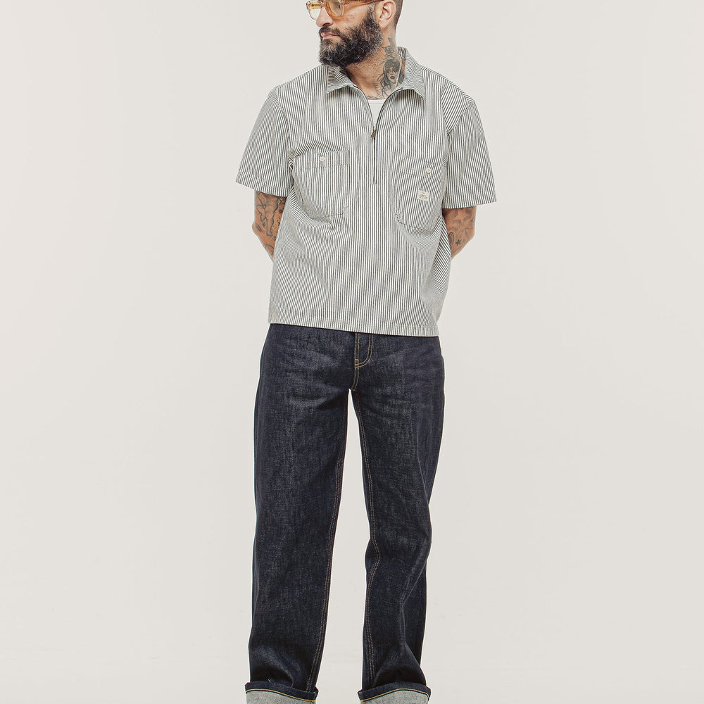 Hickory Stripe 1/4 Zip Work Shirt | Men's Shirting, Shirts ‐ P&Co