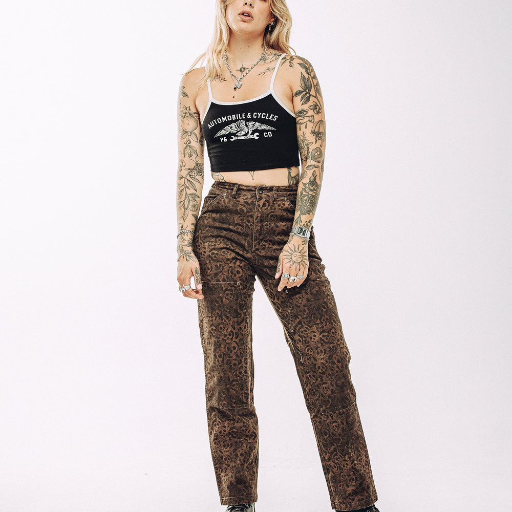 Leopard Print Albion Carpenter Pants | Women's High-waisted Pants