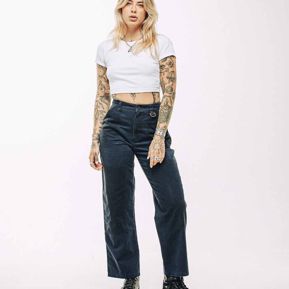 High Waist Corporate Pants - Navy Blue
