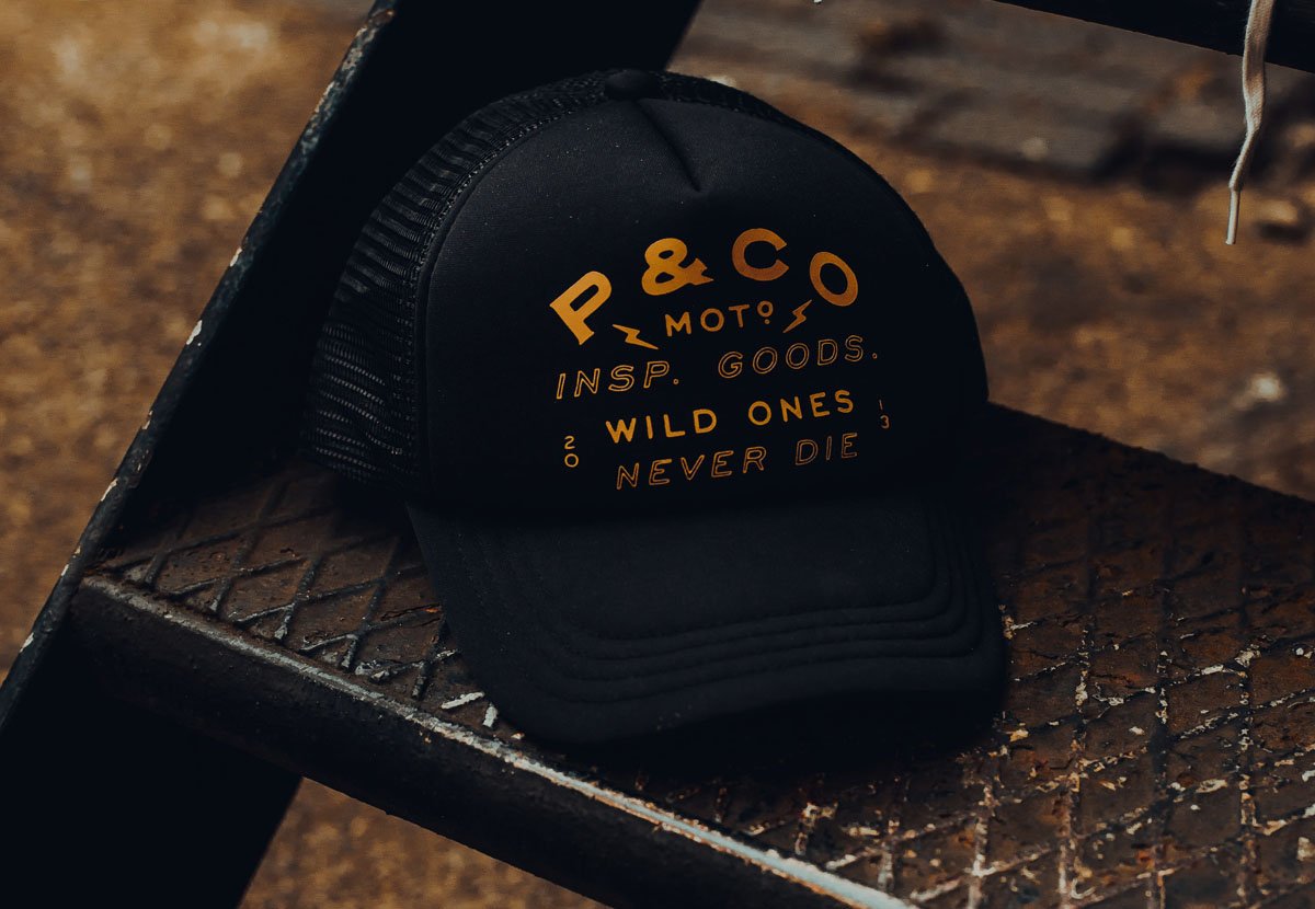 MOTO INSPIRED GOODS TRUCKER CAP