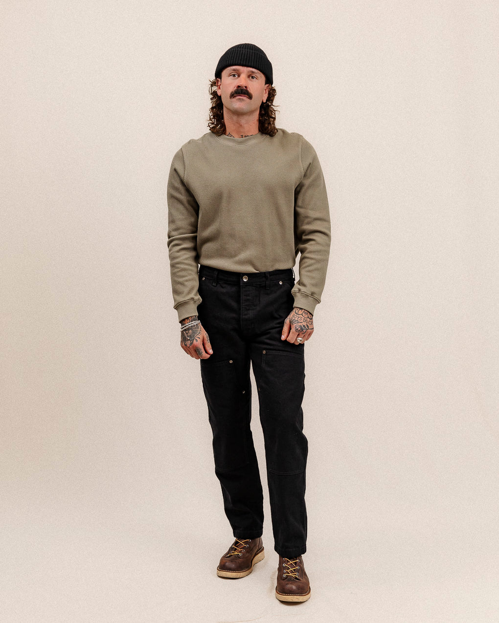 Crafted Ribbed Longsleeve - Olive