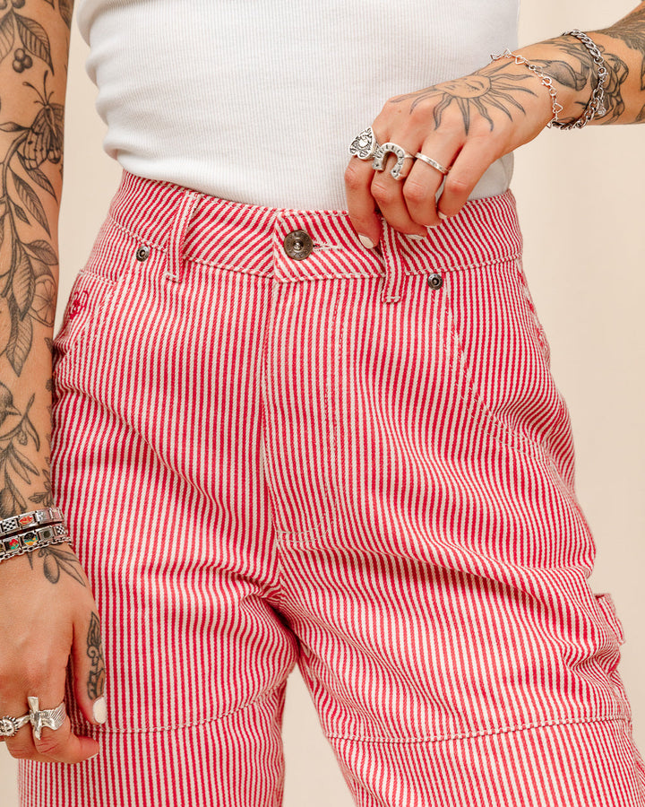 Railroad Carpenter Pant - Red Hickory Stripe