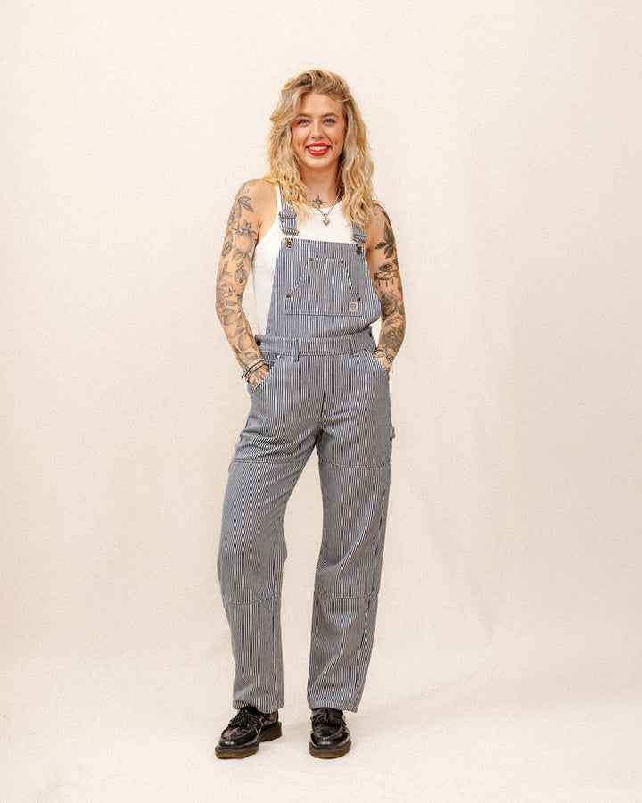 Railroad Dungarees - Indigo Hickory Stripe