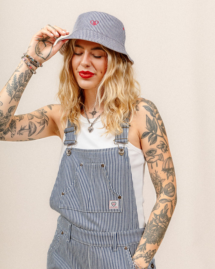 Railroad Dungarees - Indigo Hickory Stripe