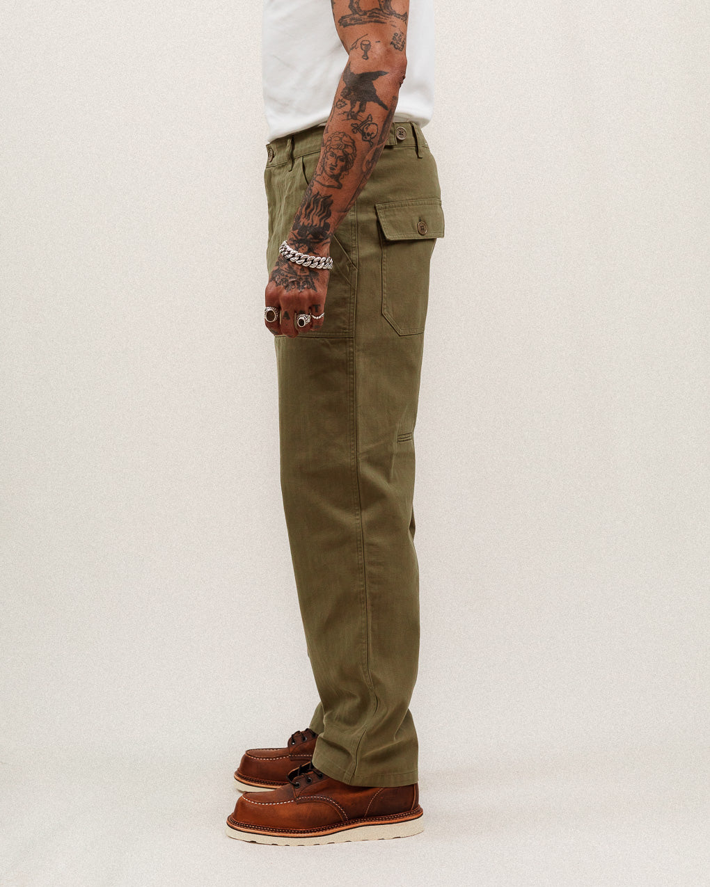 The Service Fatigue Olive Pants | Men's Trousers & Jeans – P&Co USA