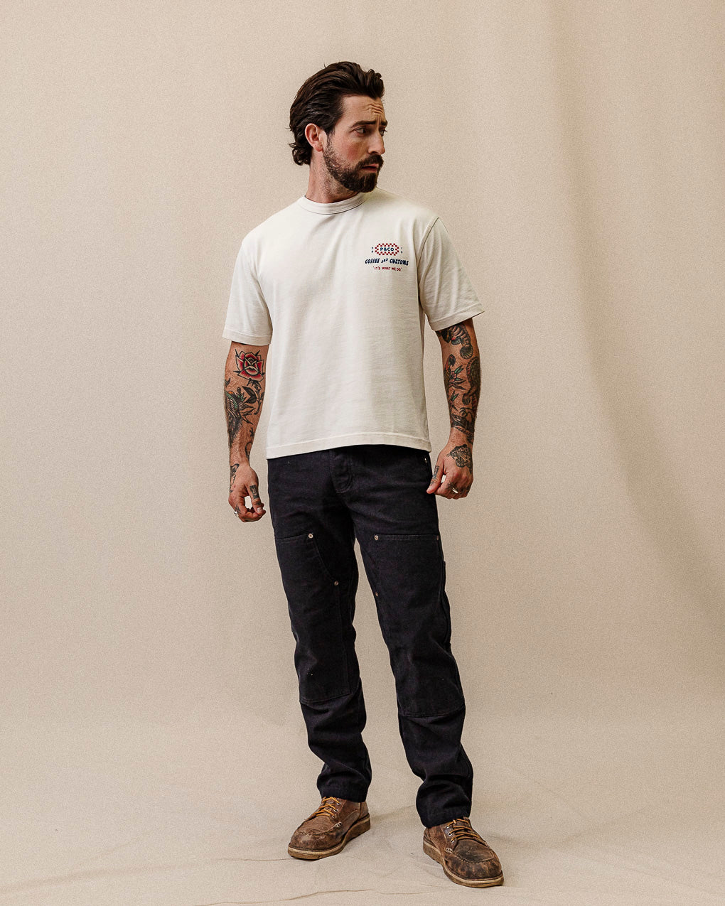 Coffee & Customs Boxy T-Shirt - Bone