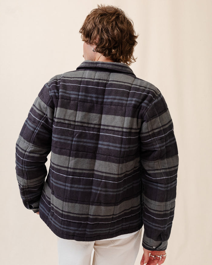 Pitsford Quilted Flannel Overshirt - Charcoal