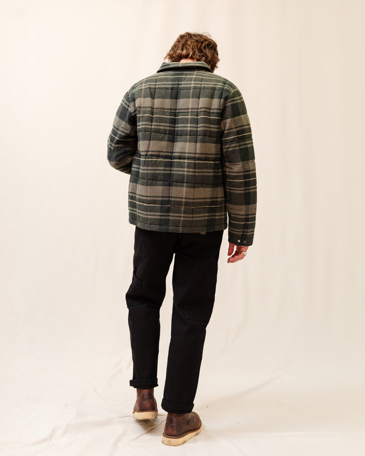 Pitsford Quilted Flannel Overshirt - Olive