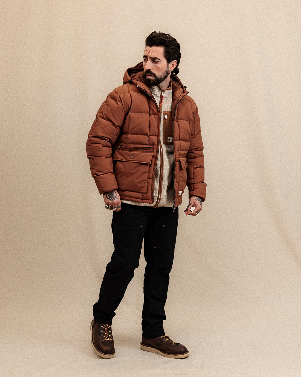 Powell Quilted Puffer Jacket - Rust