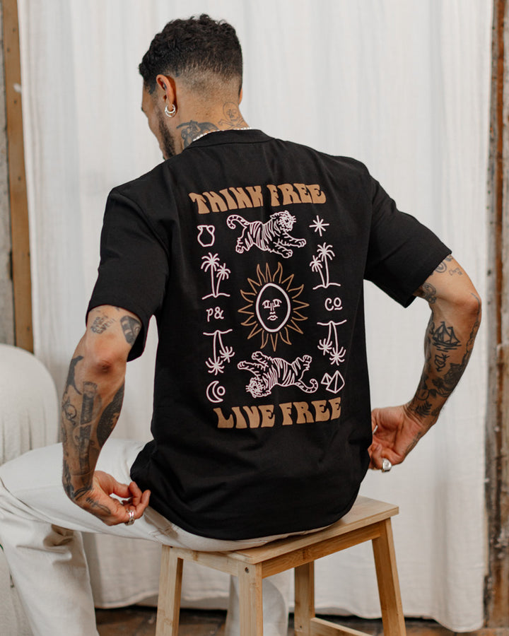 Think Free T-Shirt - Washed Black