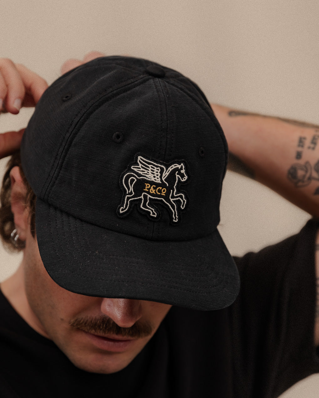 Pegasus 6 Panel Cap - Washed Black