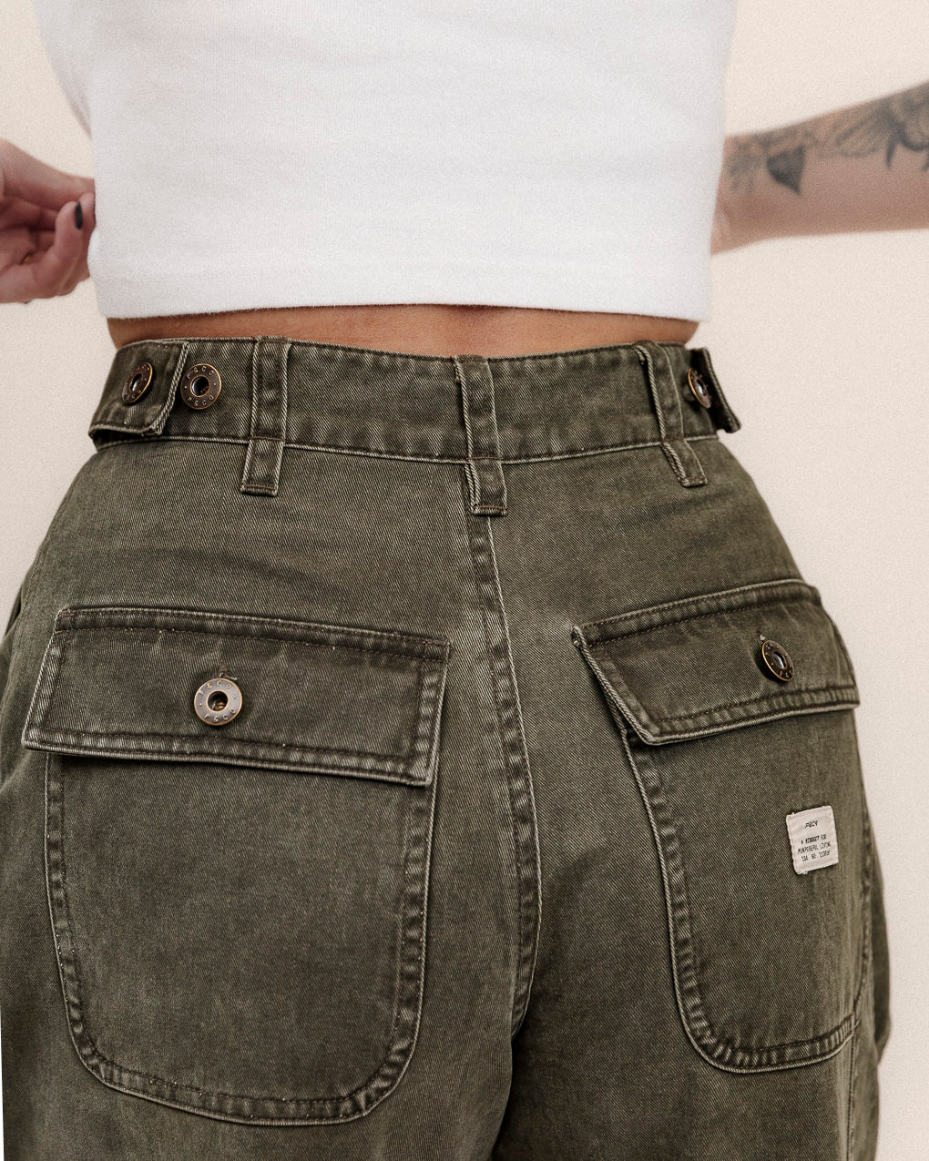 Surplus High Waisted Pants - Khaki