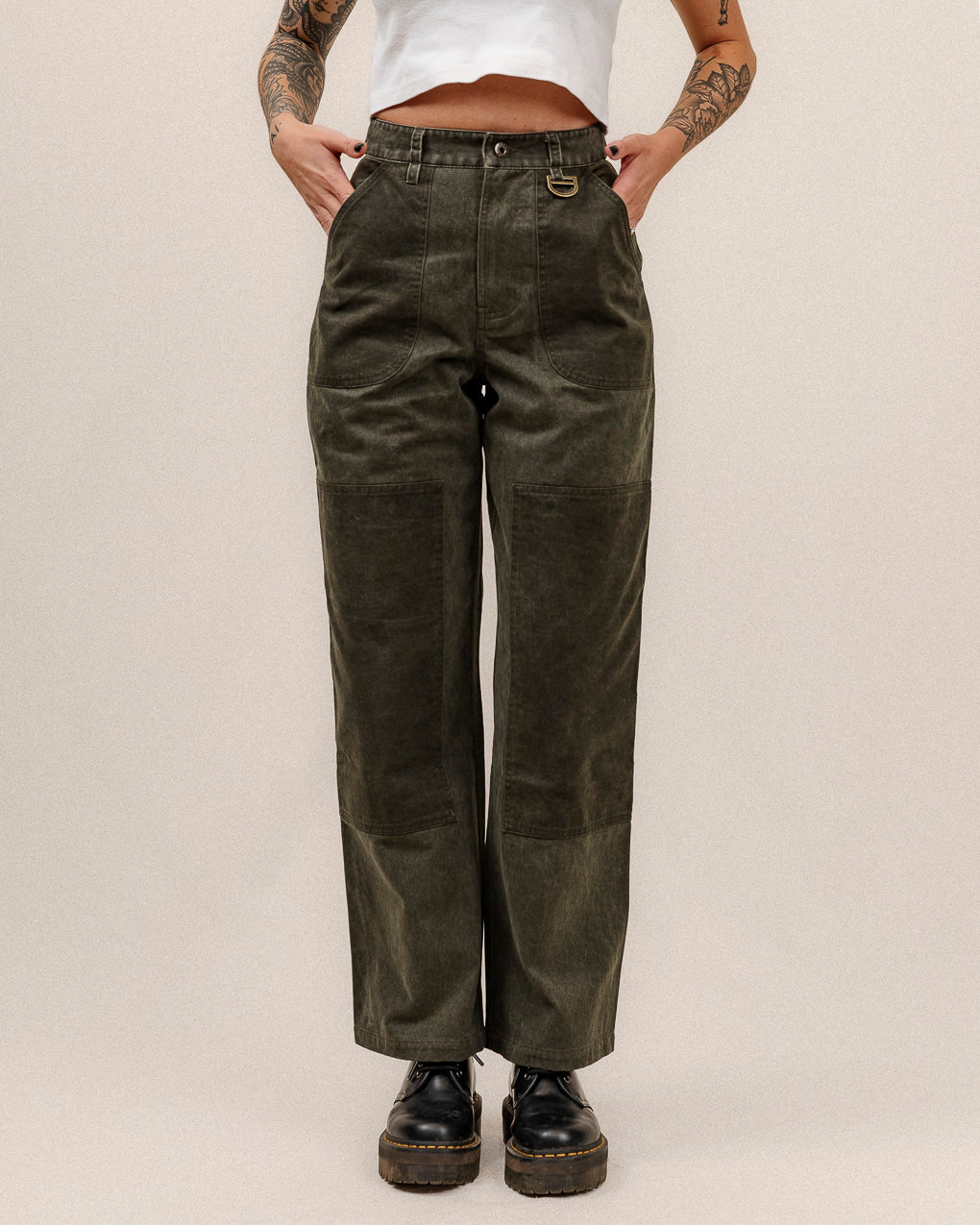 Surplus High Waisted Pants - Khaki