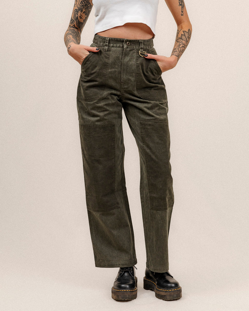 Surplus High Waisted Pants - Khaki