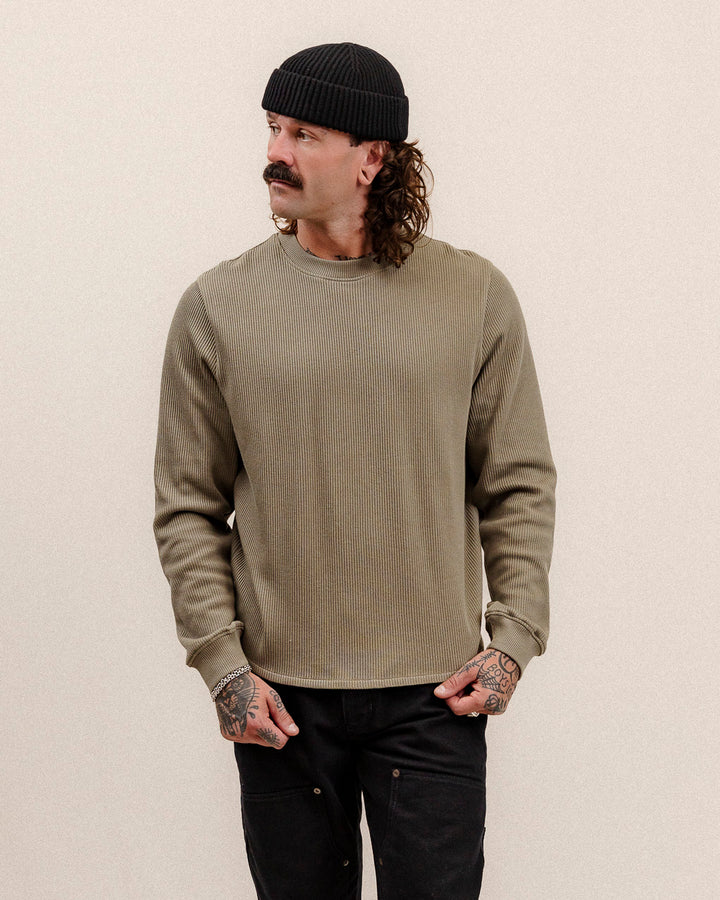 Crafted Ribbed Longsleeve - Olive