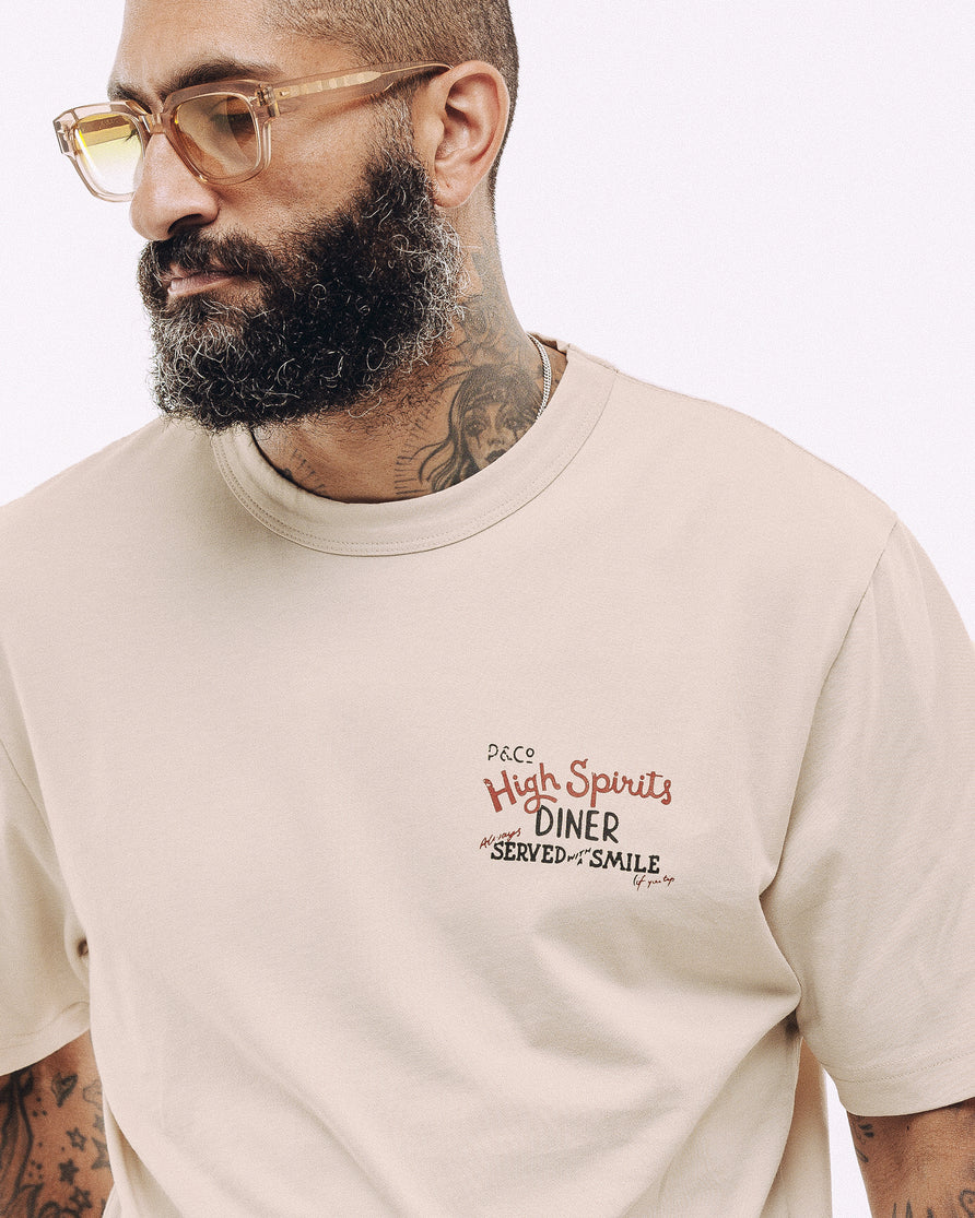 Served With A Smile T-Shirt - Bone