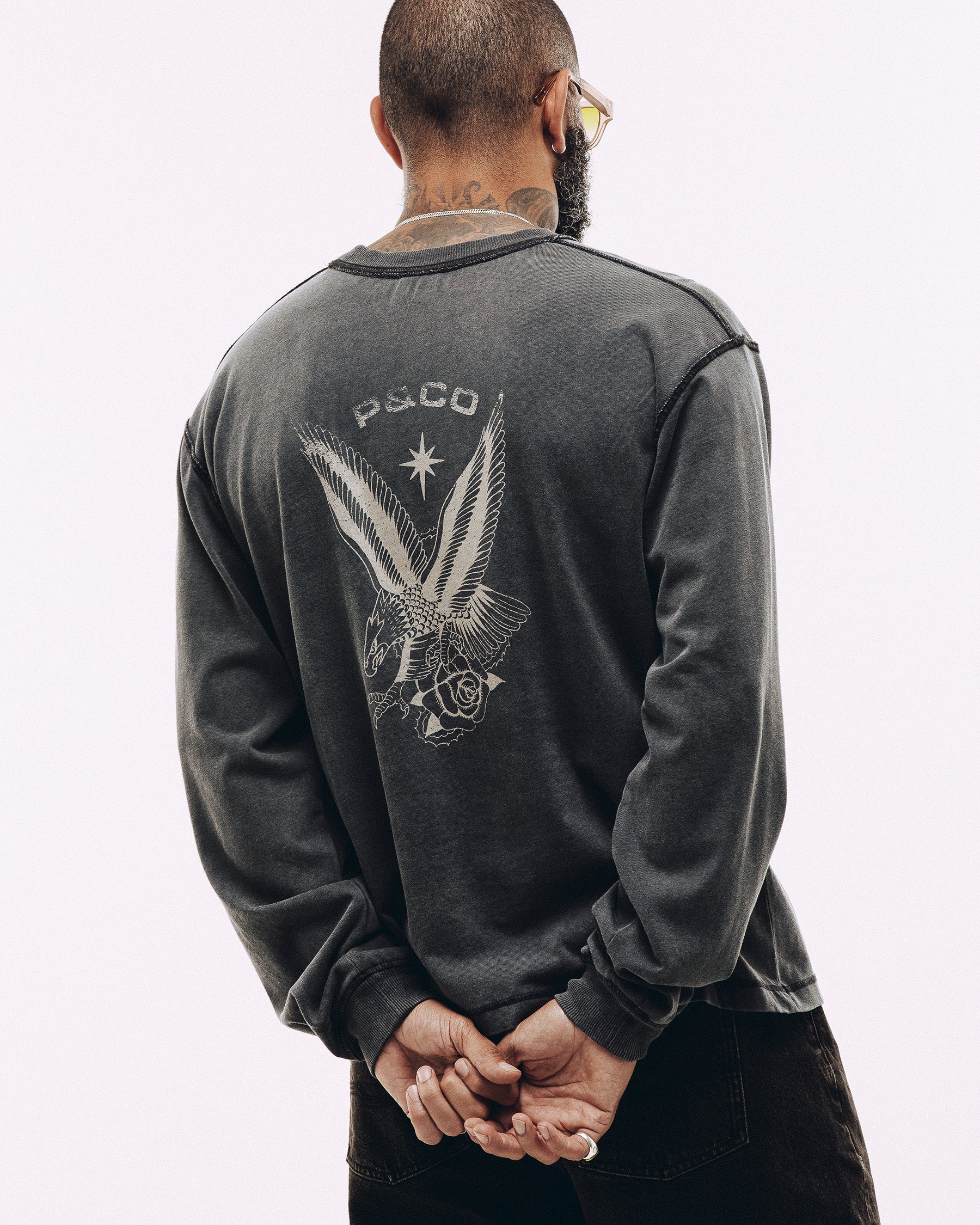 Eagle Flash Longsleeve T-Shirt - Acid Wash