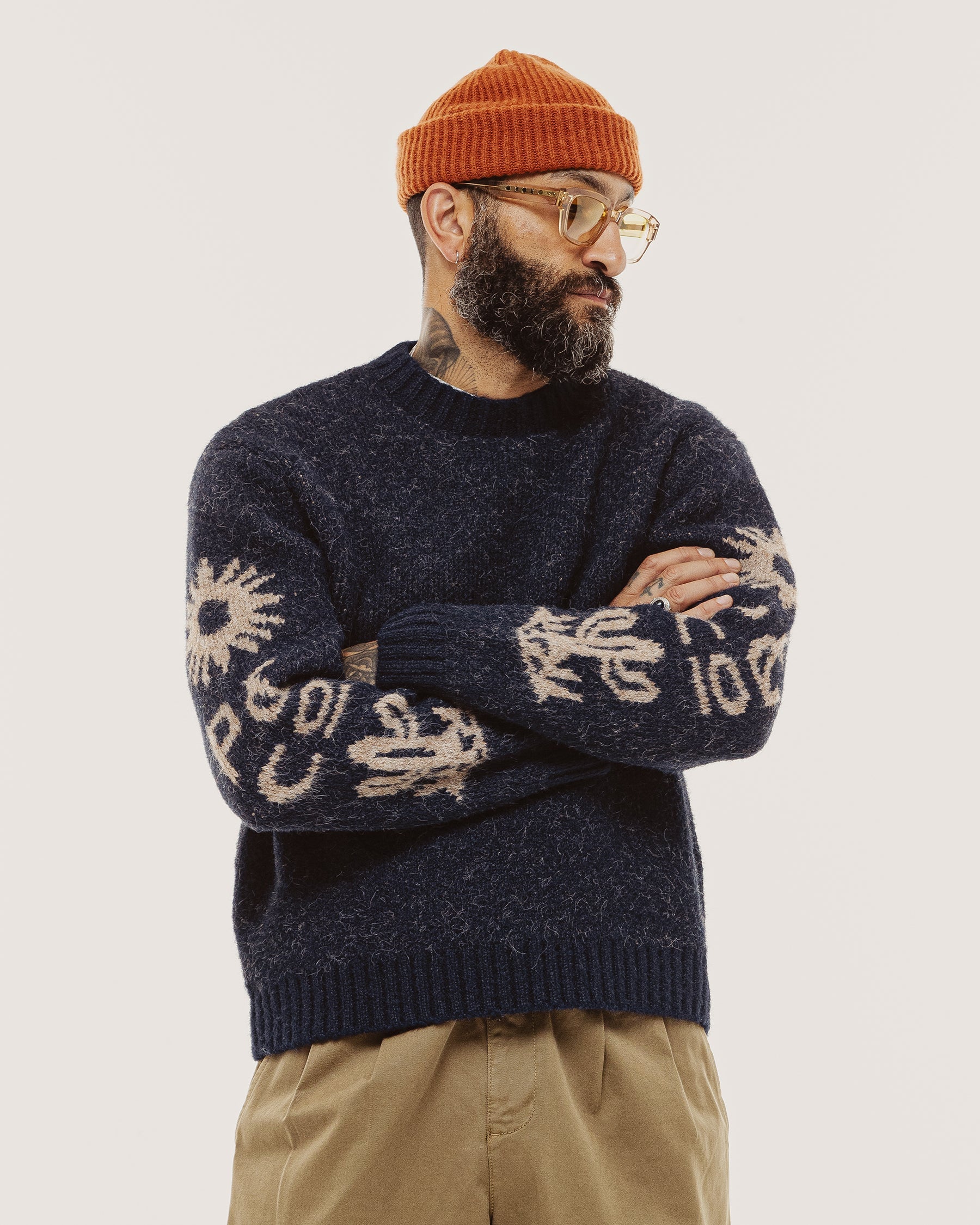 Desert Rise Intarsia Knit - Navy