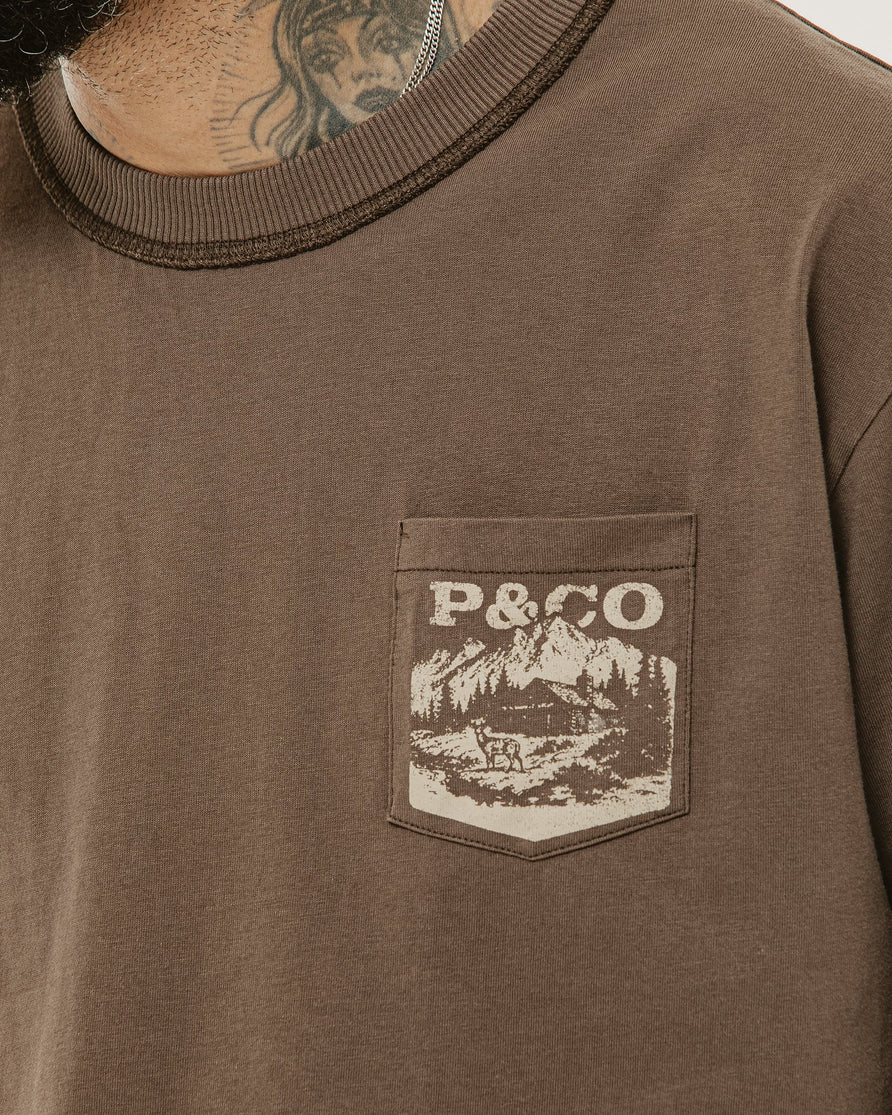 Mt. Regent Boxy T-Shirt - Washed Brown