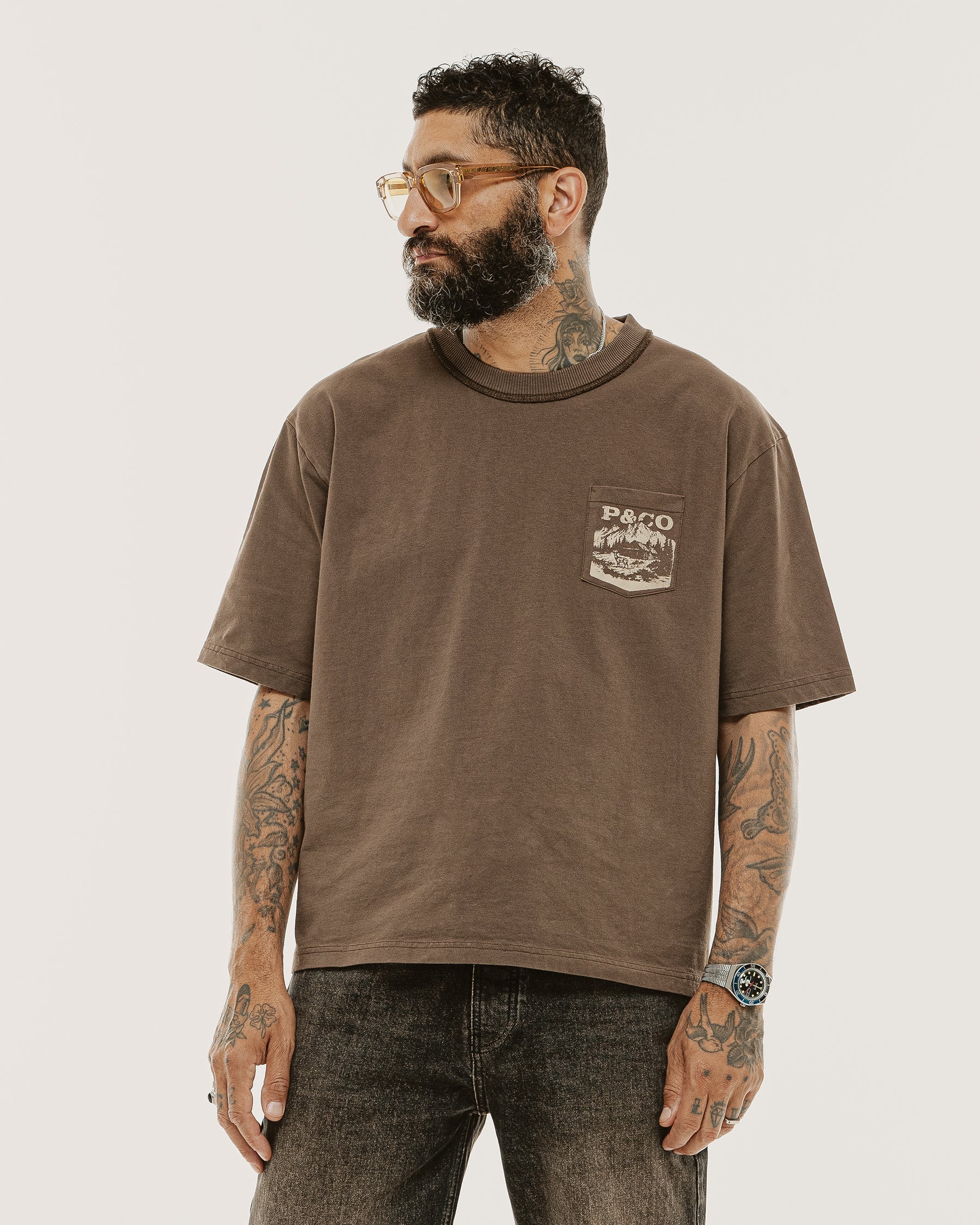 Mt. Regent Boxy T-Shirt - Washed Brown