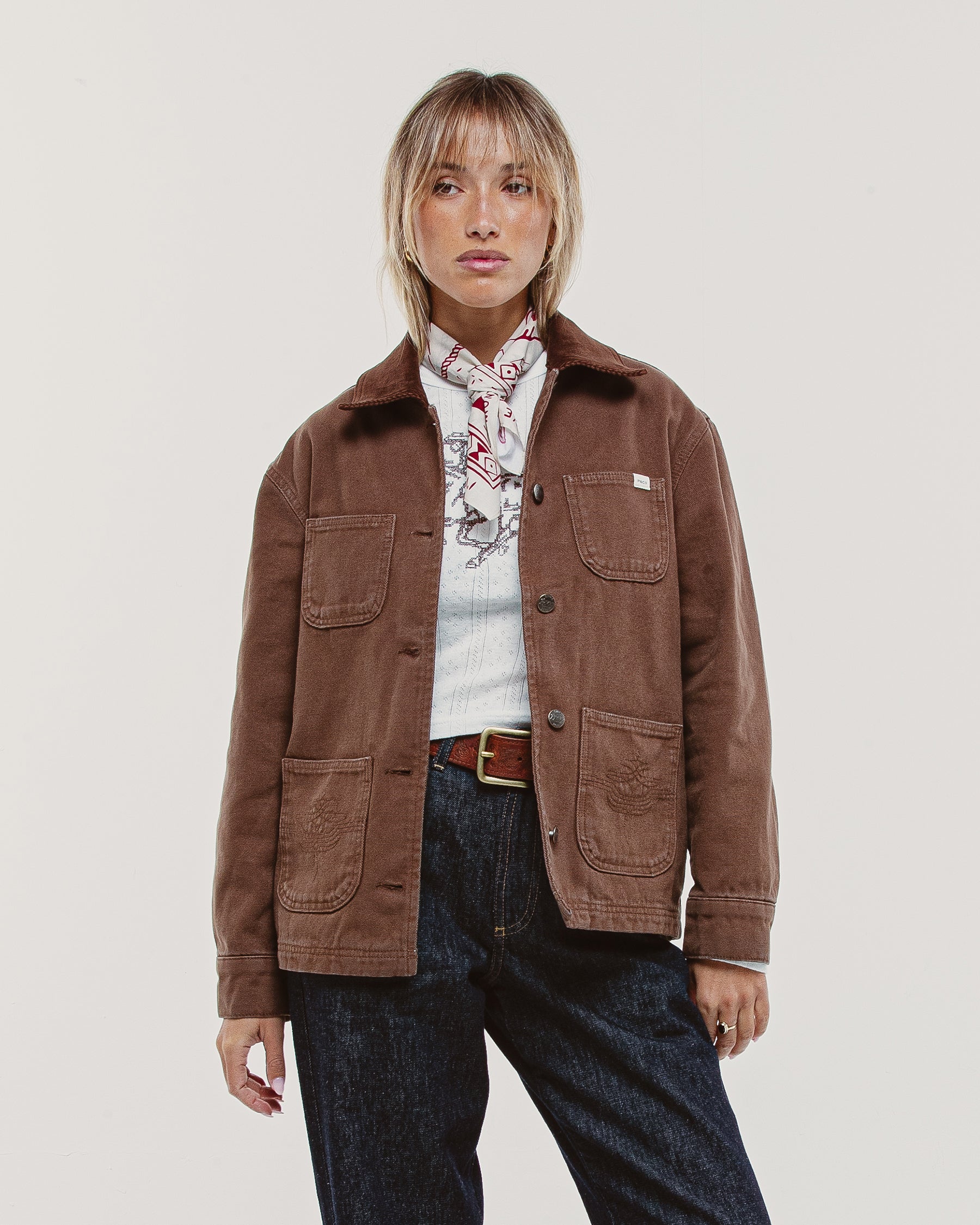 Amélie Canvas Barn Jacket - Washed Brown
