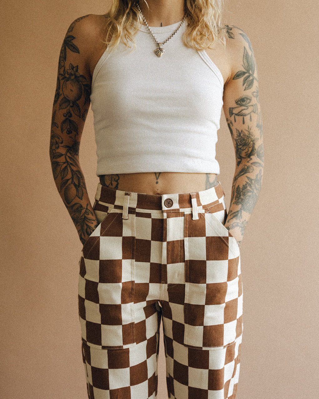 304 Service Fatigue Pants - Rust Checkerboard