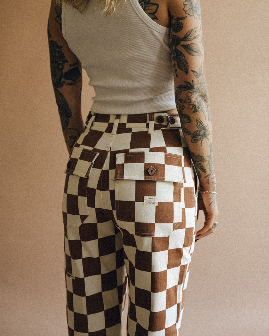 Service Fatigue Pants - Rust Checkerboard