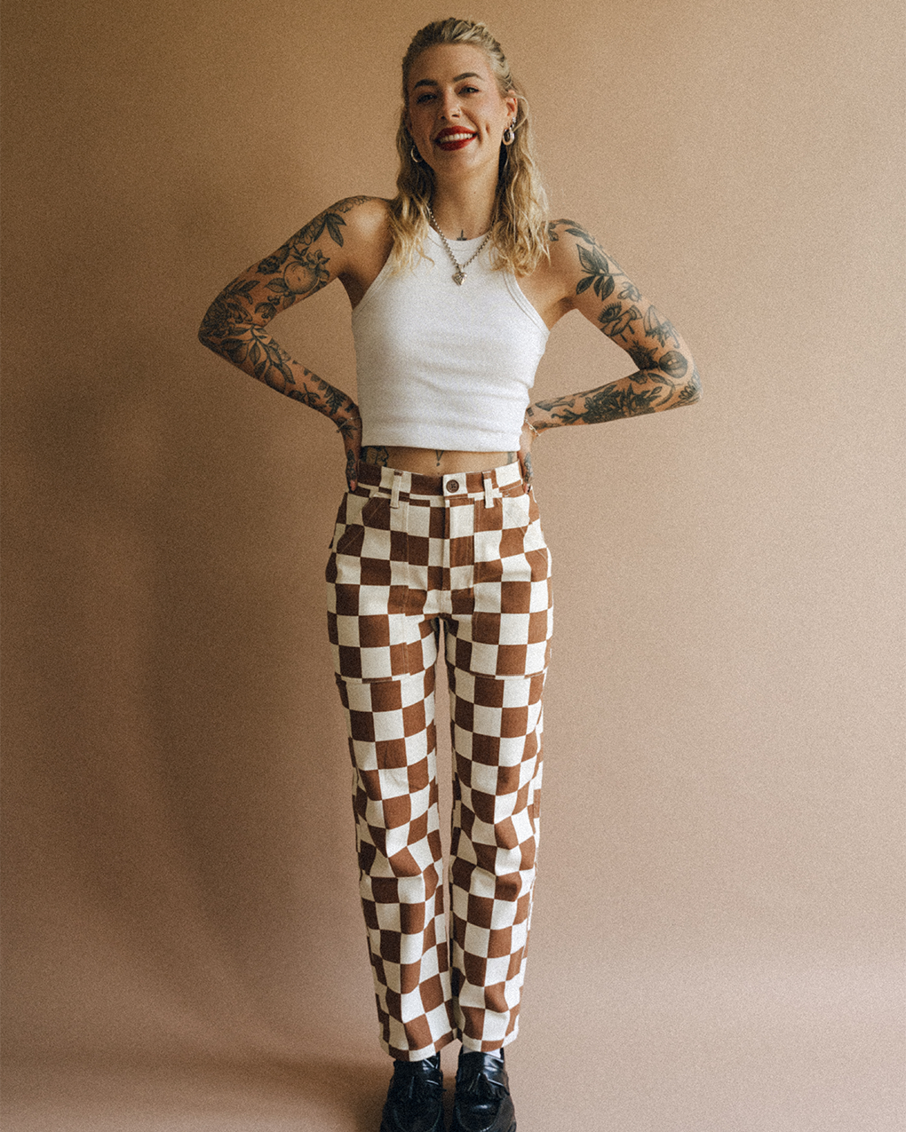 Service Fatigue Pants - Rust Checkerboard