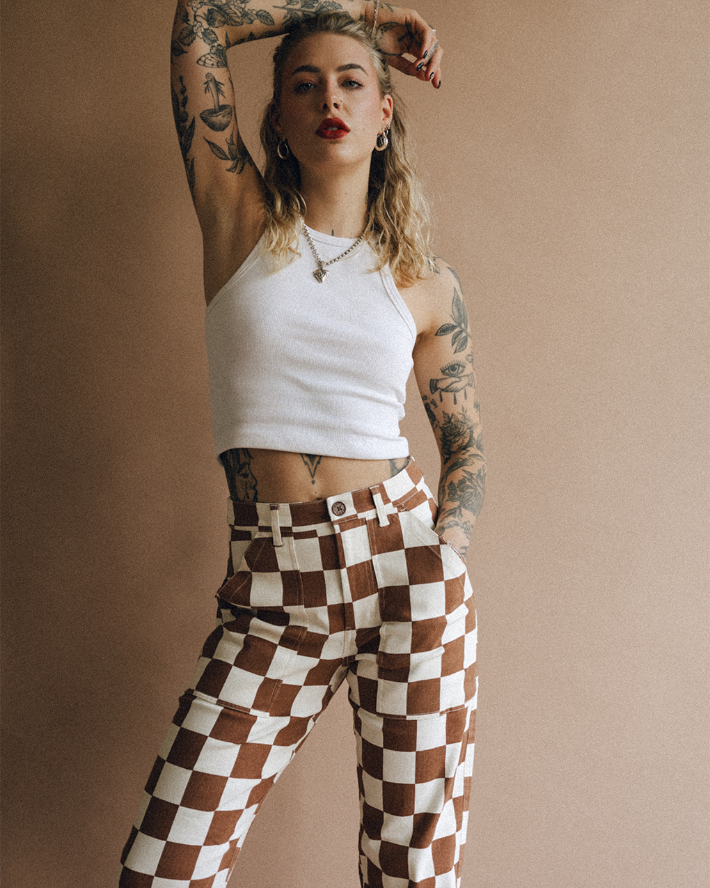 Service Fatigue Pants - Rust Checkerboard