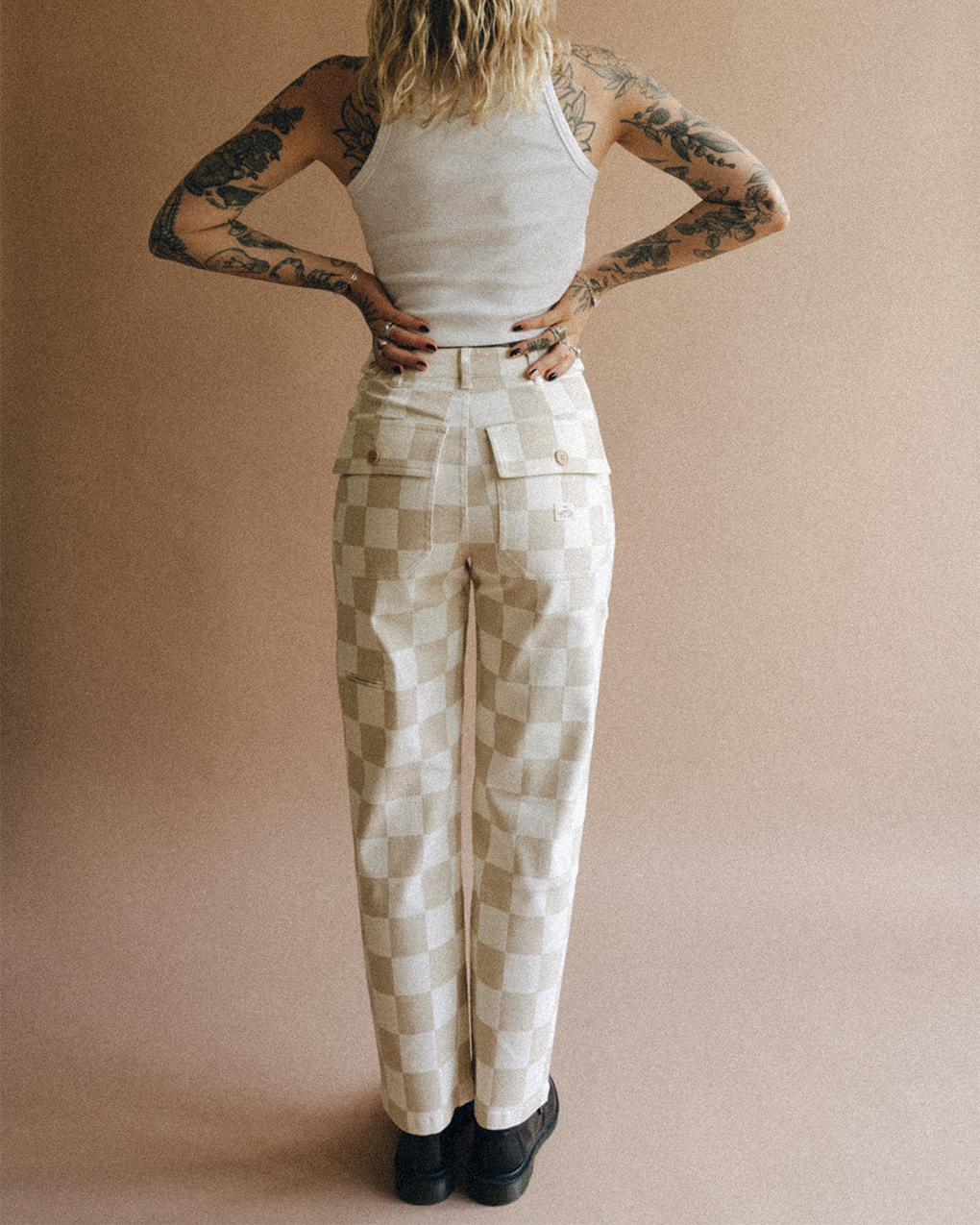 Service Fatigue Pants - Stone Checkerboard