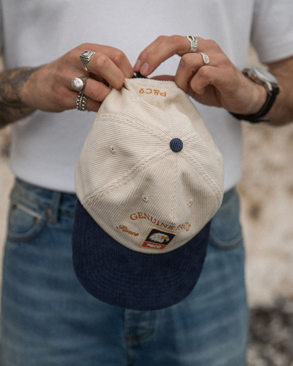 Genuine Parts Corduroy 5 Panel - Blue / Stone