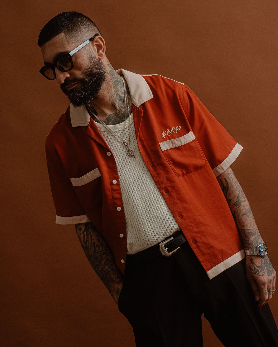 Lane Splitters Bowling Shirt - Vintage Red