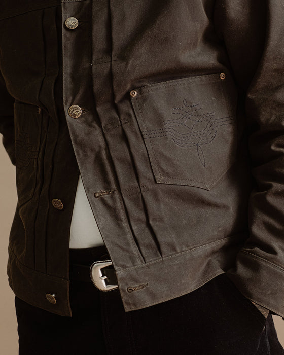 Harlan Waxed Canvas Jacket - Olive