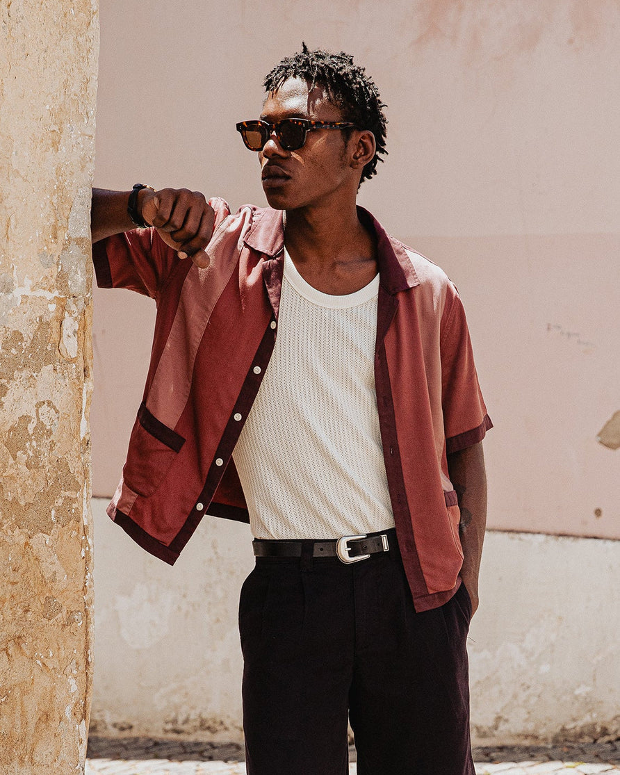Diner Bowling Shirt - Maroon