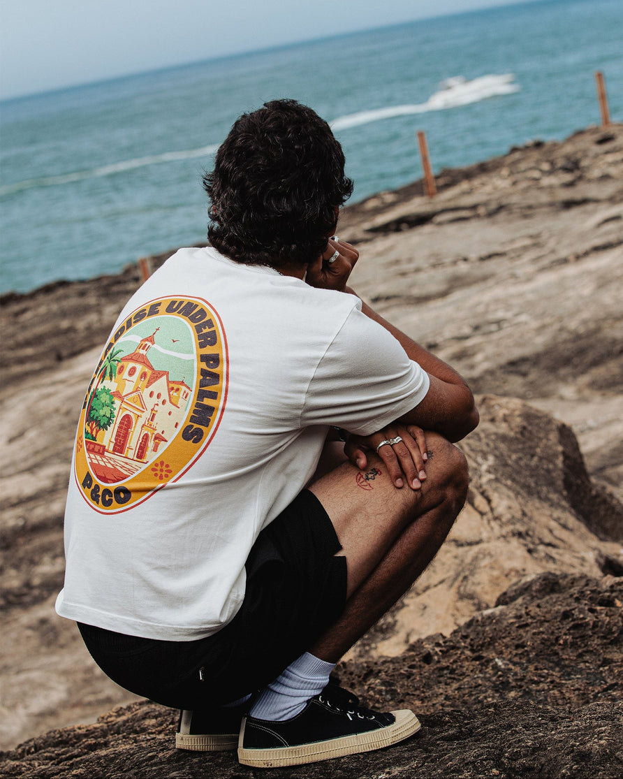 Paradise Under Palms Boxy T-Shirt - Off White