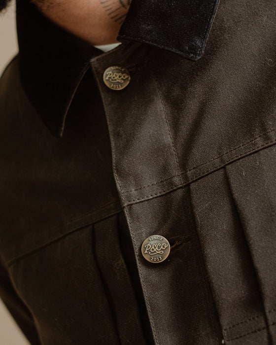 Harlan Waxed Canvas Jacket - Olive