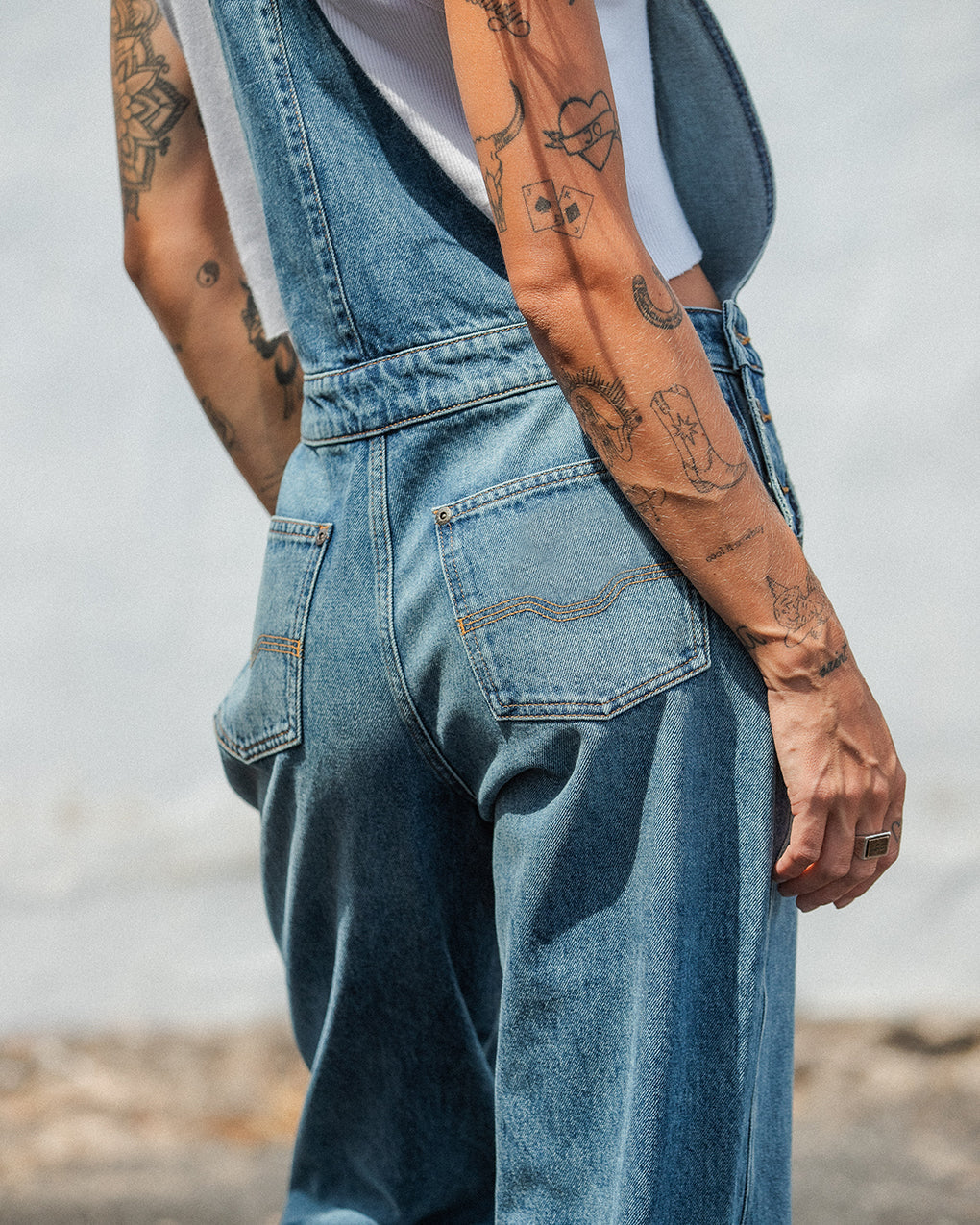 Dexy Dungarees - Washed Denim