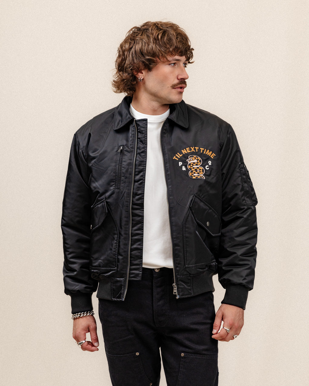 Til Next Time Bomber Jacket -  Black