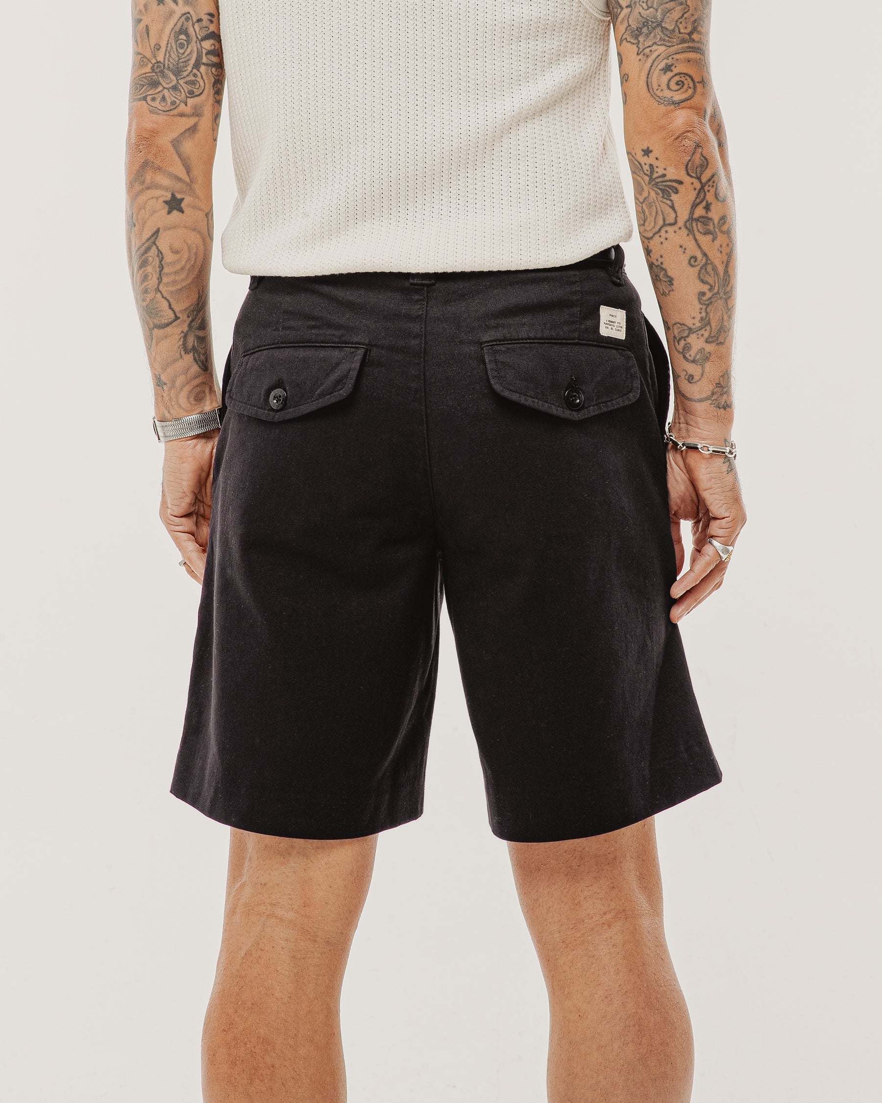 Union Pleated Shorts - Black