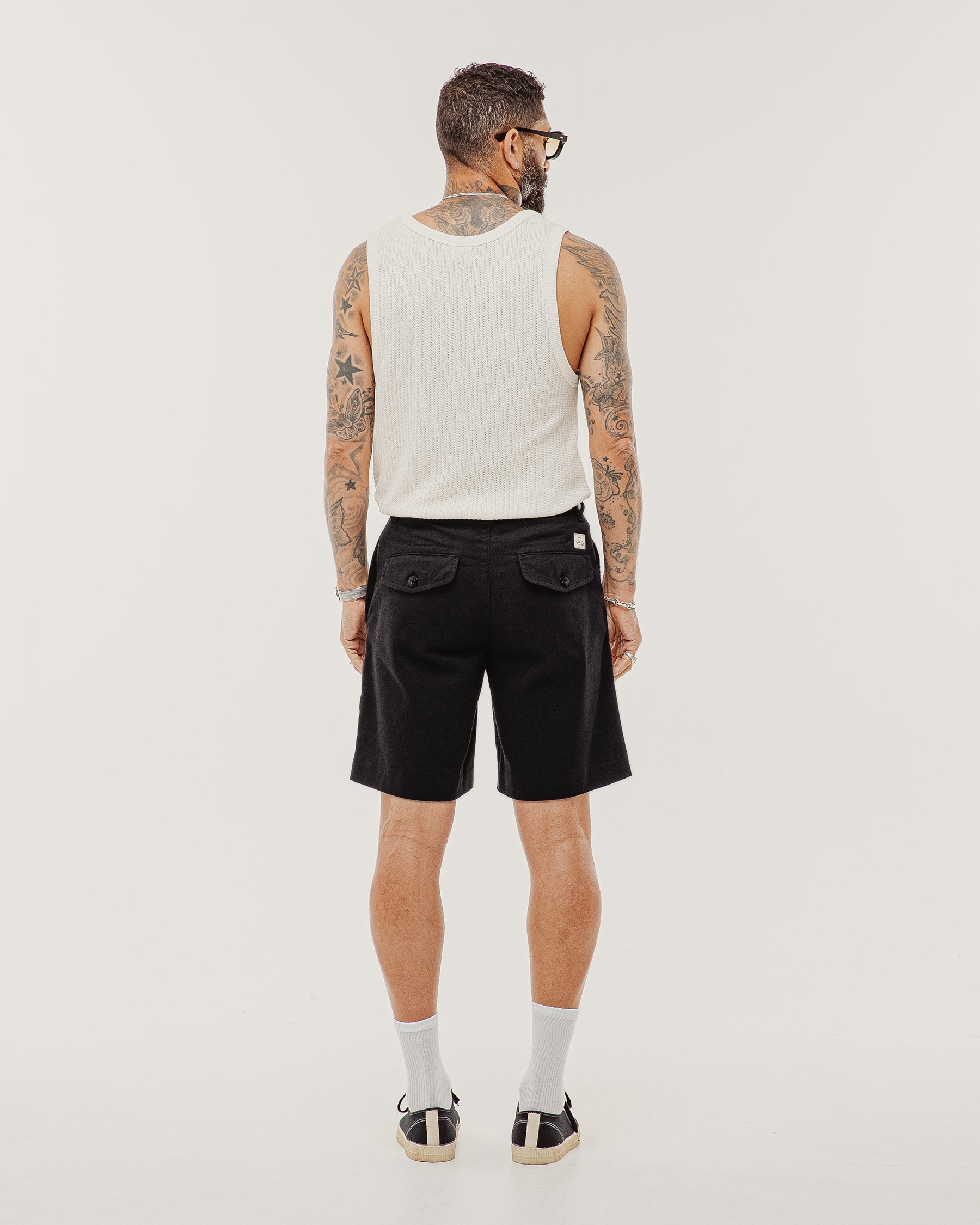 Union Pleated Shorts - Black