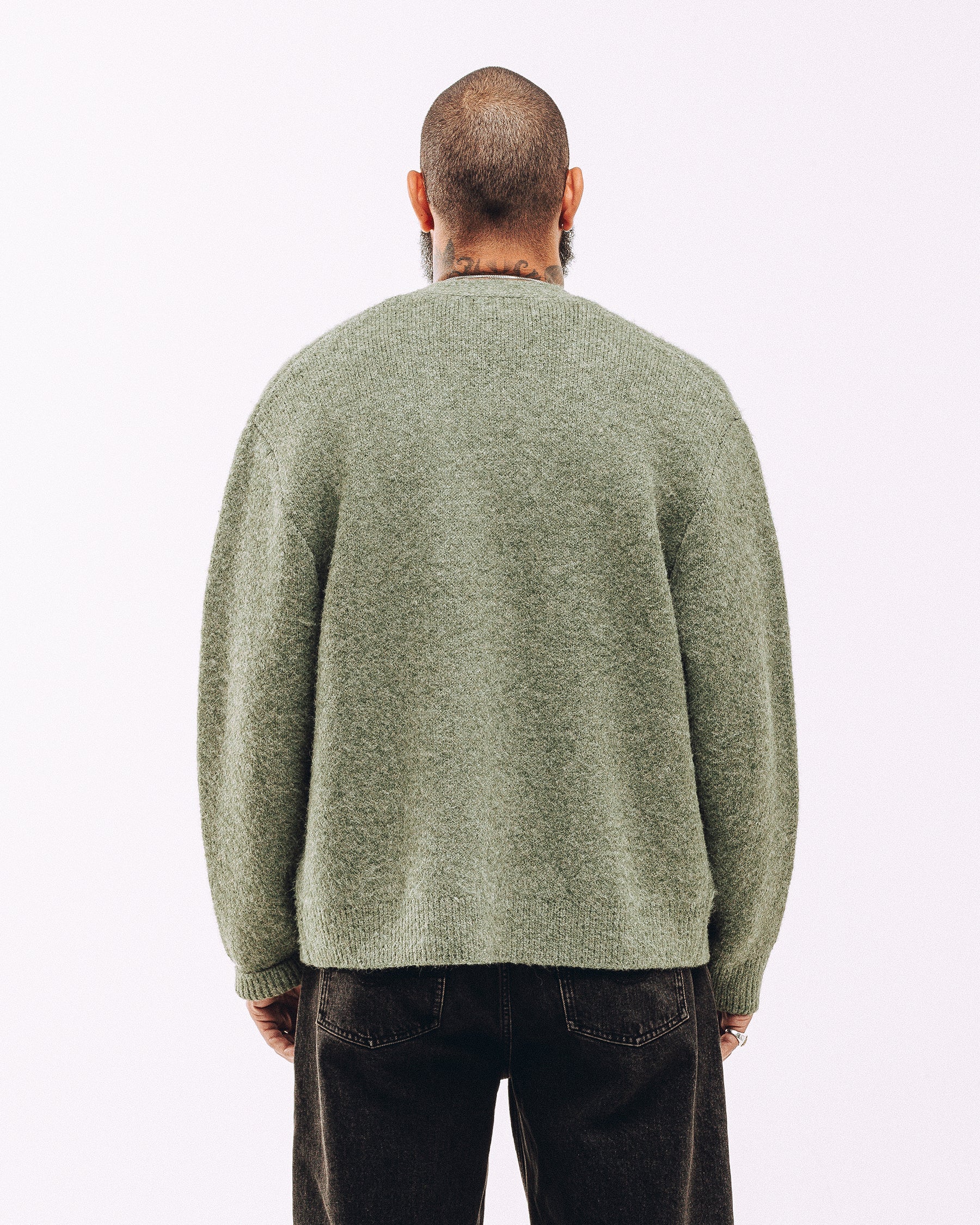 Nelson Brushed Cardigan - Sage