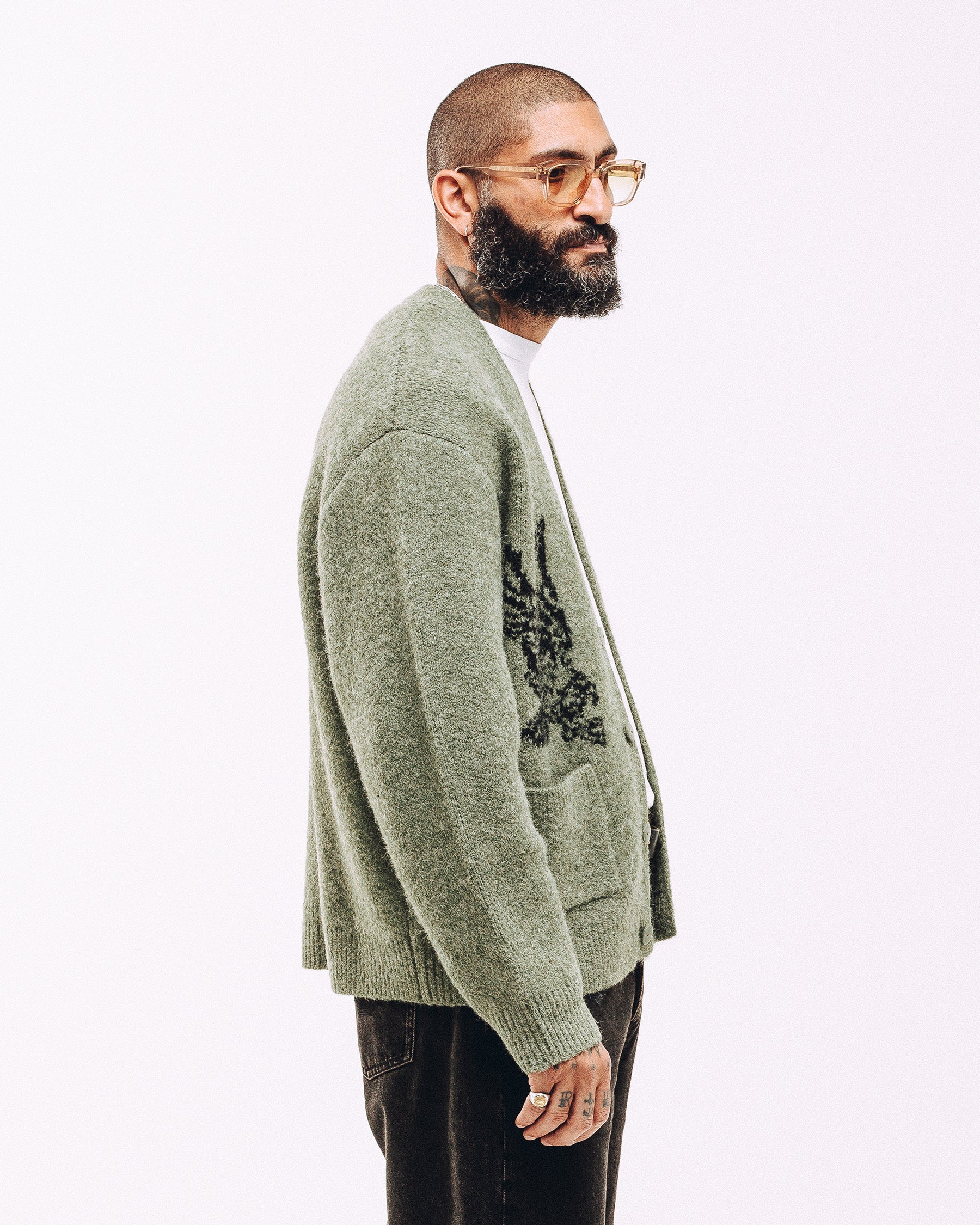 Nelson Brushed Cardigan - Sage