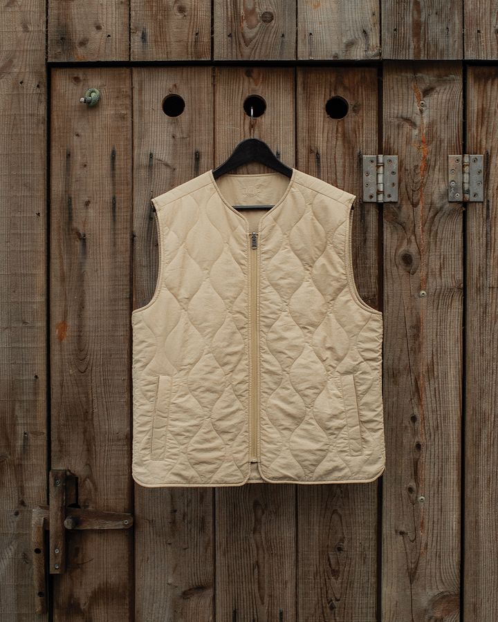 Fern Quilted Reversible Liner Vest - Sand