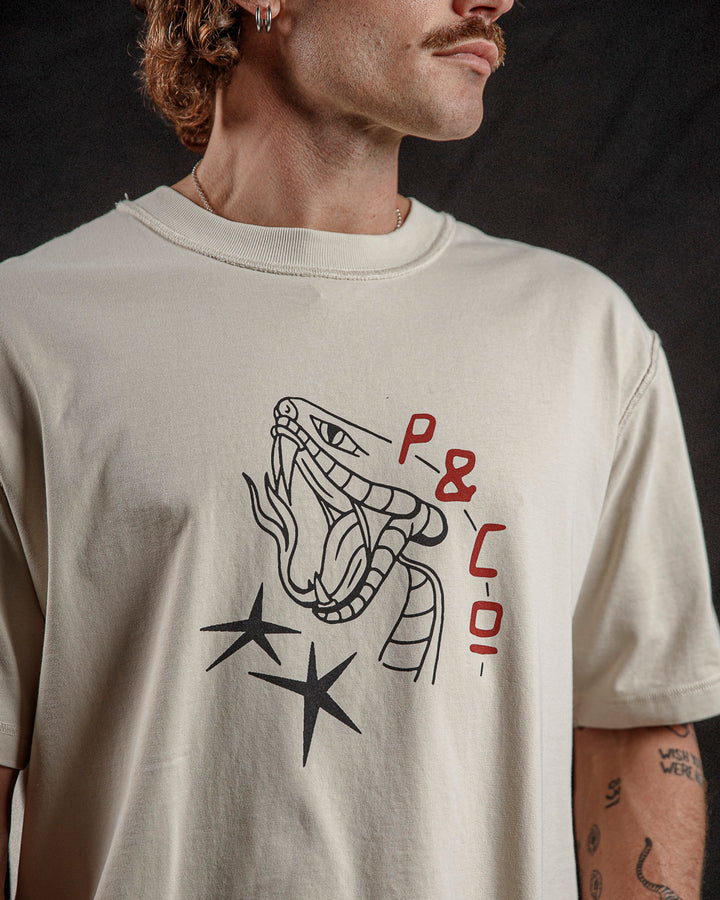 Snake Bite Boxy T-Shirt - Bone