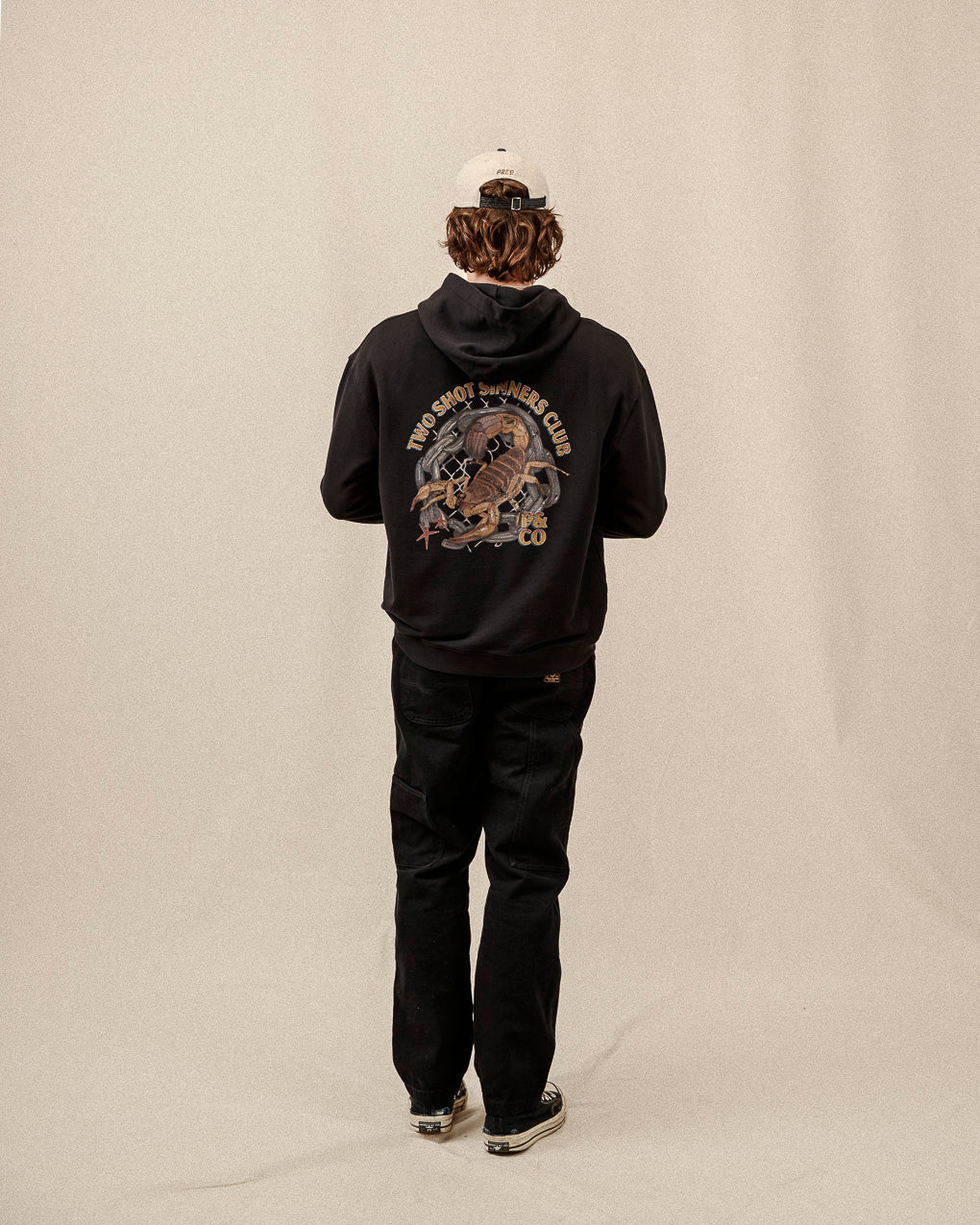 Sinners Club Hoodie - Washed Black