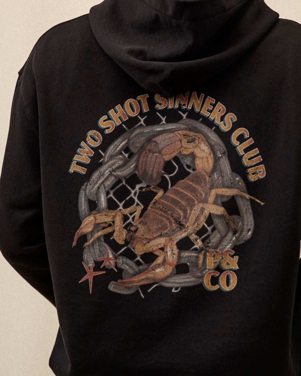 Sinners Club Hoodie - Washed Black